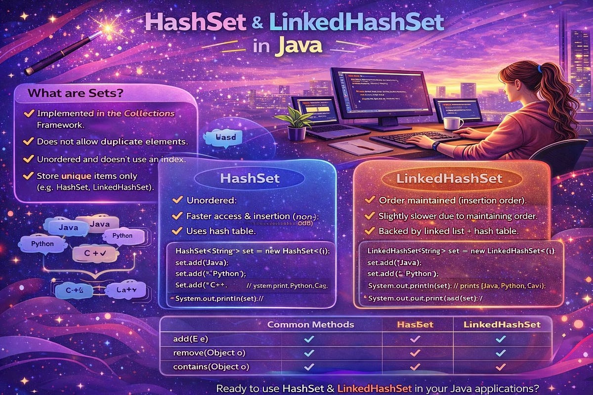 Day 70 of Learning Java: HashSet and LinkedHashSet in Java | by Payal ...