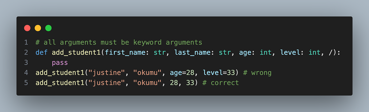 🚀 Restricting Function Arguments in Python with ‘*’ and ‘/’ Notations ...