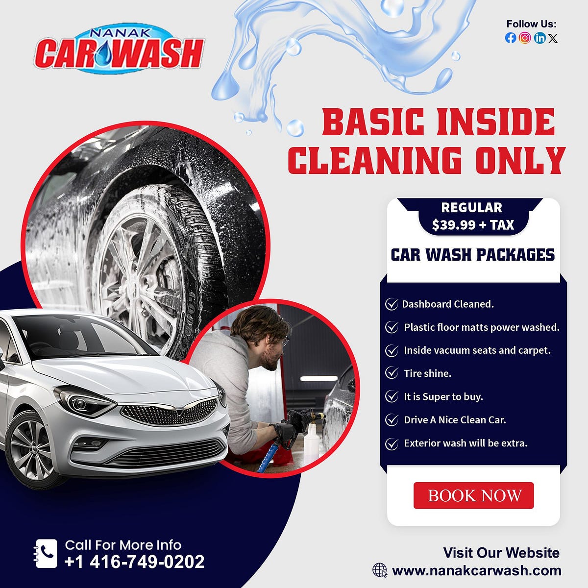 Nanak Car Wash — Basic Inside Cleaning Package Nanak Car Wash Medium