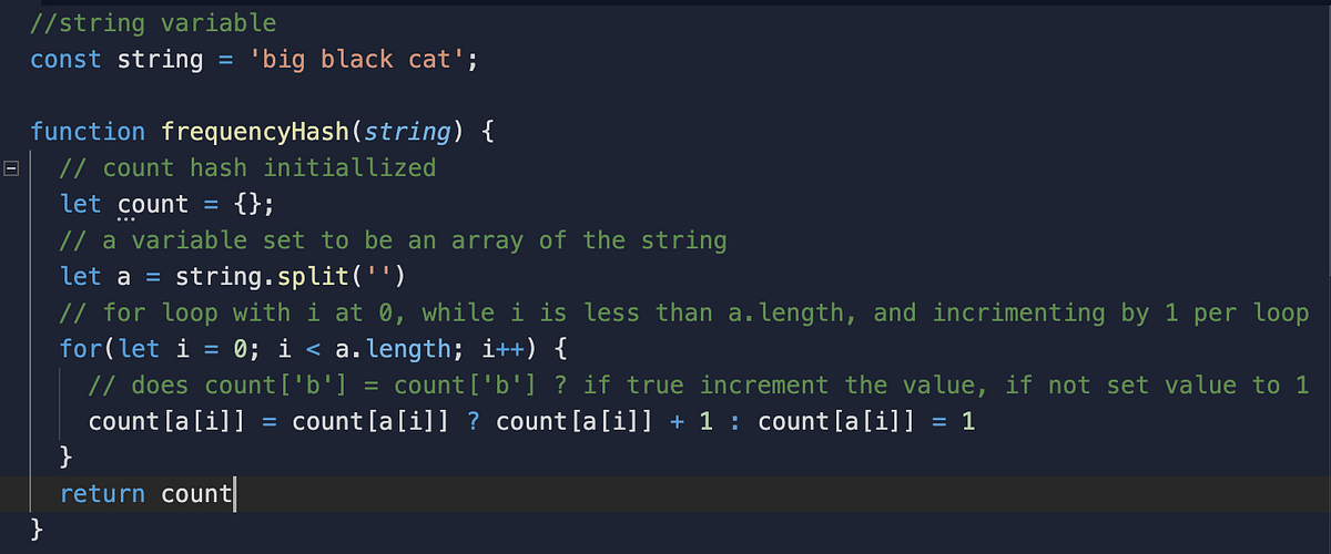Frequency Hash (Javascript). Going through some problems in Code… by