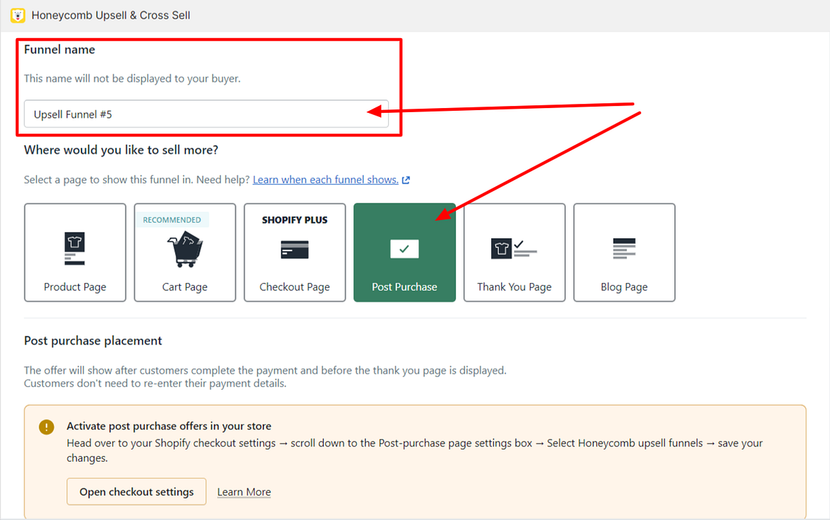 How to set up Upsell & Cross Sell PostPurchase Page Funnel