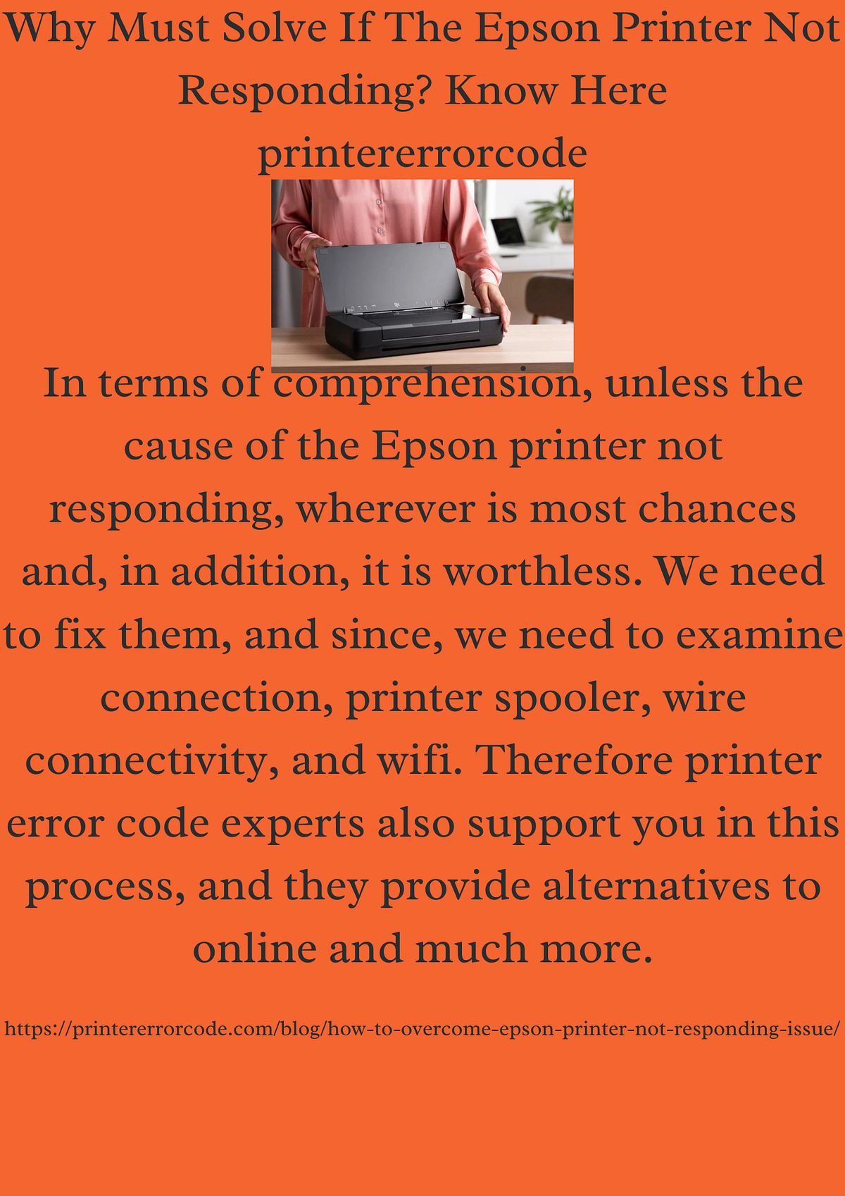 Why Must Solve If The Epson Printer Not Responding? Know Here