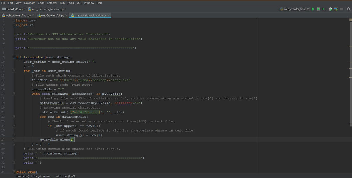 Python Script to turn Text/Message abbreviations into actual Phrases ...