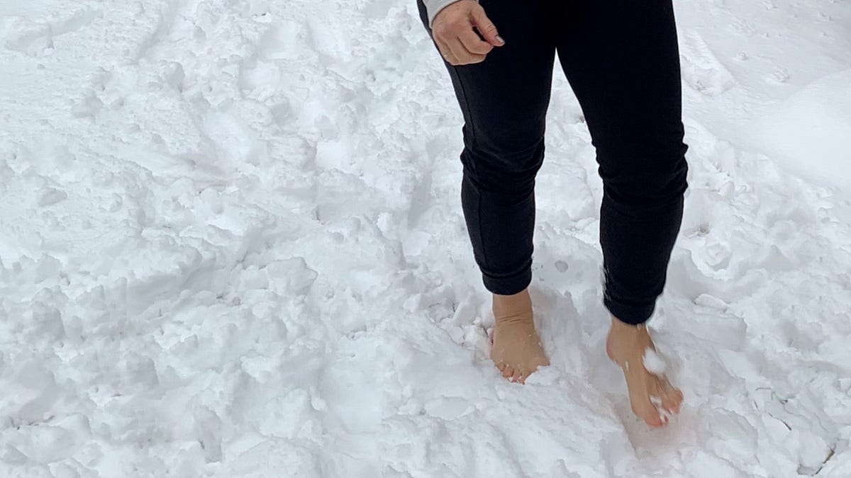 Bare feet in best sale winter