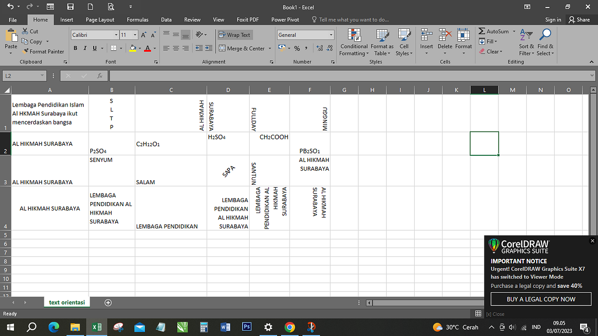 Text Orientation di Ms Excel - nitaa - Medium