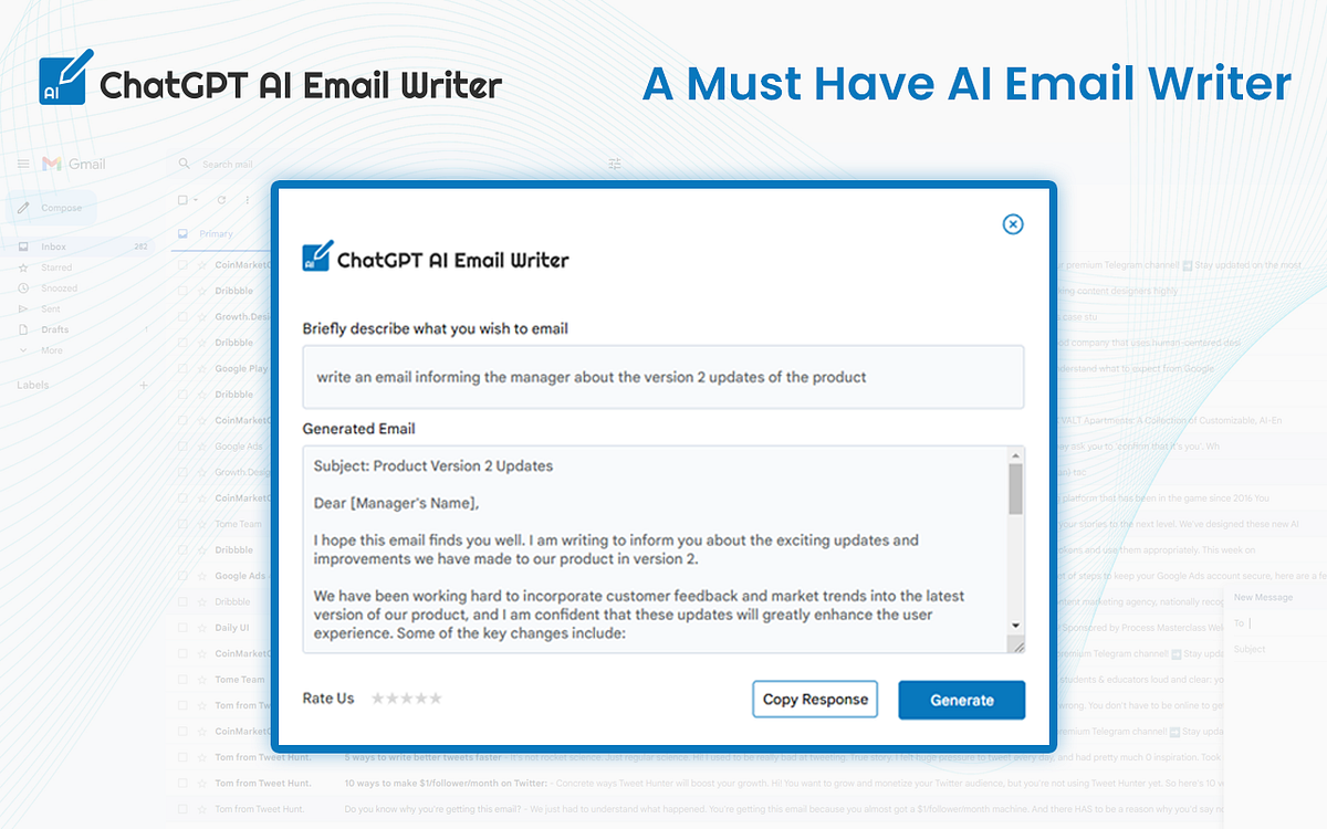 ChatGPT AI Email Writer — Write Emails with this ChatGPT powered Chrome Extension by ChatGPT