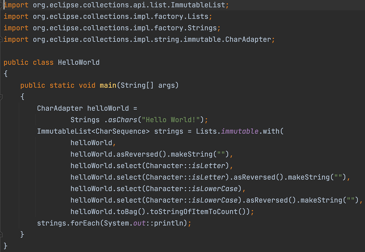 Hello World! Eclipse Collections | by Donald Raab | Javarevisited