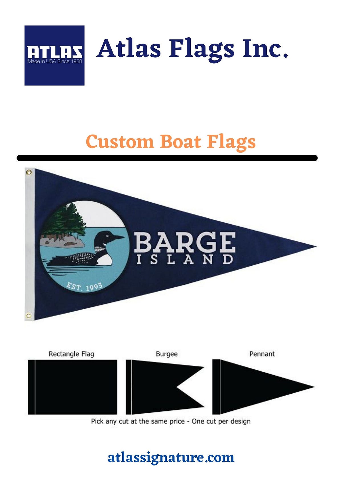 Custom Boat Flags Atlas Flags Inc. Flags & Banner Manufacturing altas signature Medium