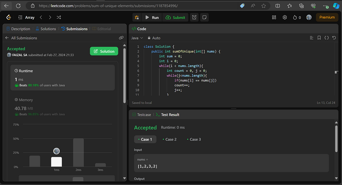 Leetcode problem no. 1748. Question no. 1748. The sumof Unique… | by ...