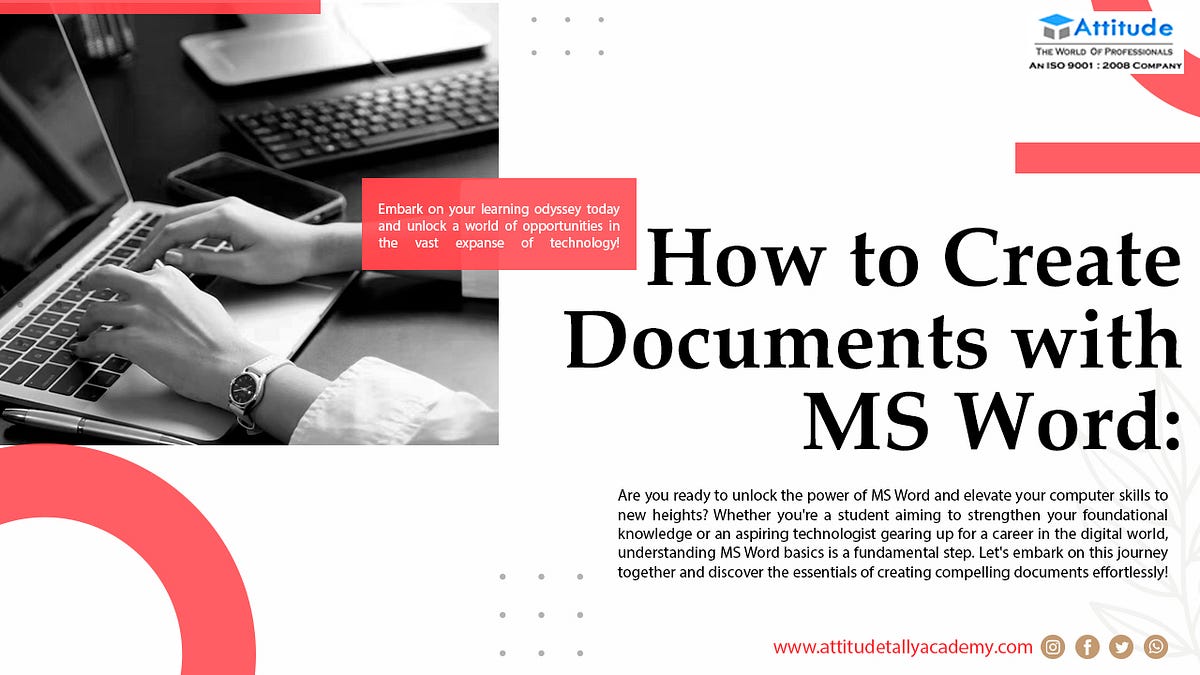 How to Create Documents with MS Word: Computer Basics - attitude ...