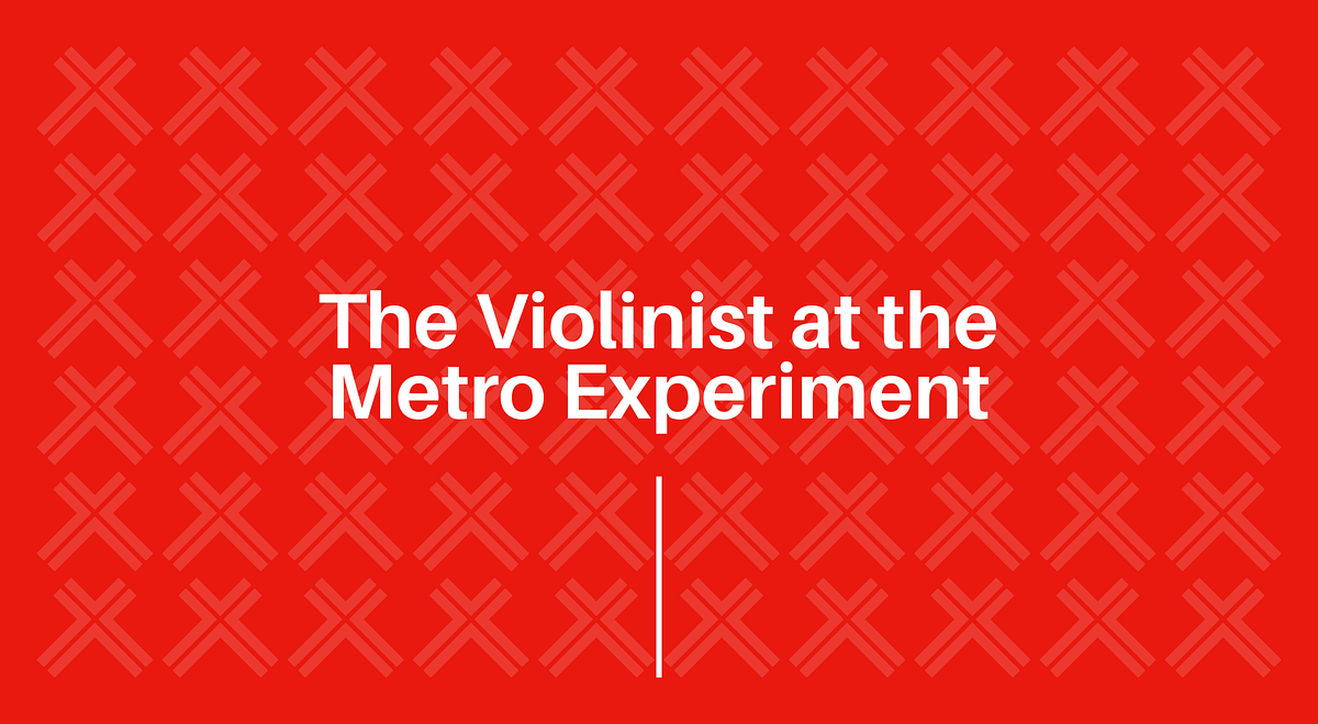 Talent and Beauty under the radar The violinist at the metro