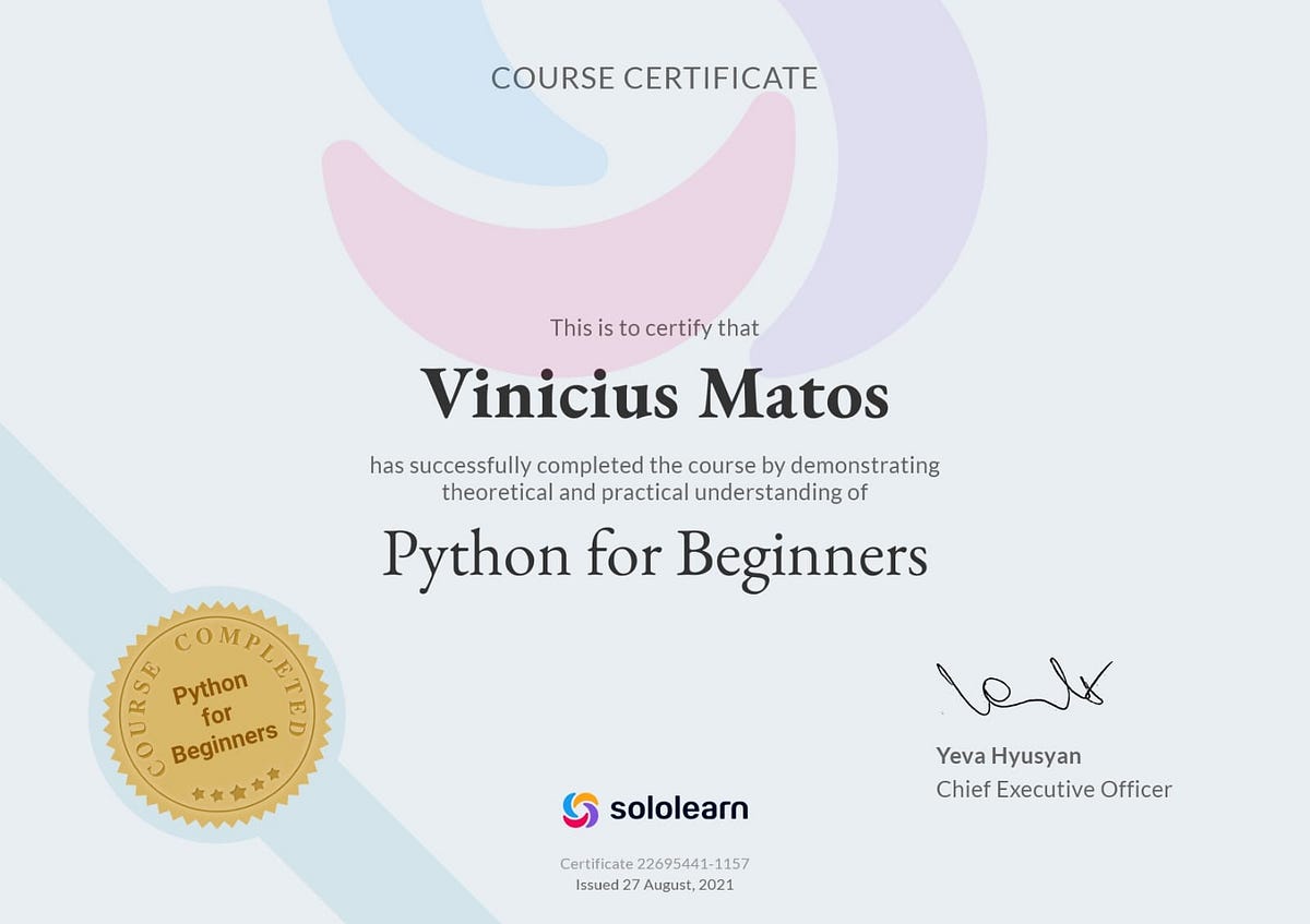 Certificados em Python - MatosDataScience - Medium