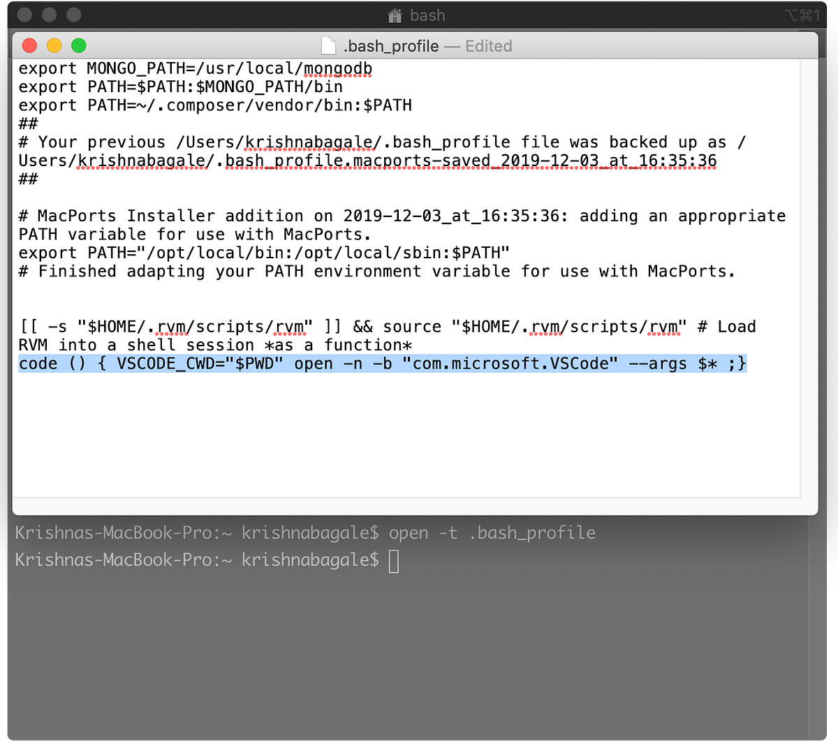 How to permanently open the Visual Studio Code with code . command in ...