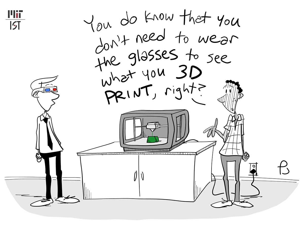 3D printing 101 [CARTOON]. 3D printing, in case you hadn't heard…, by Phil  Johnson, The Coffeelicious