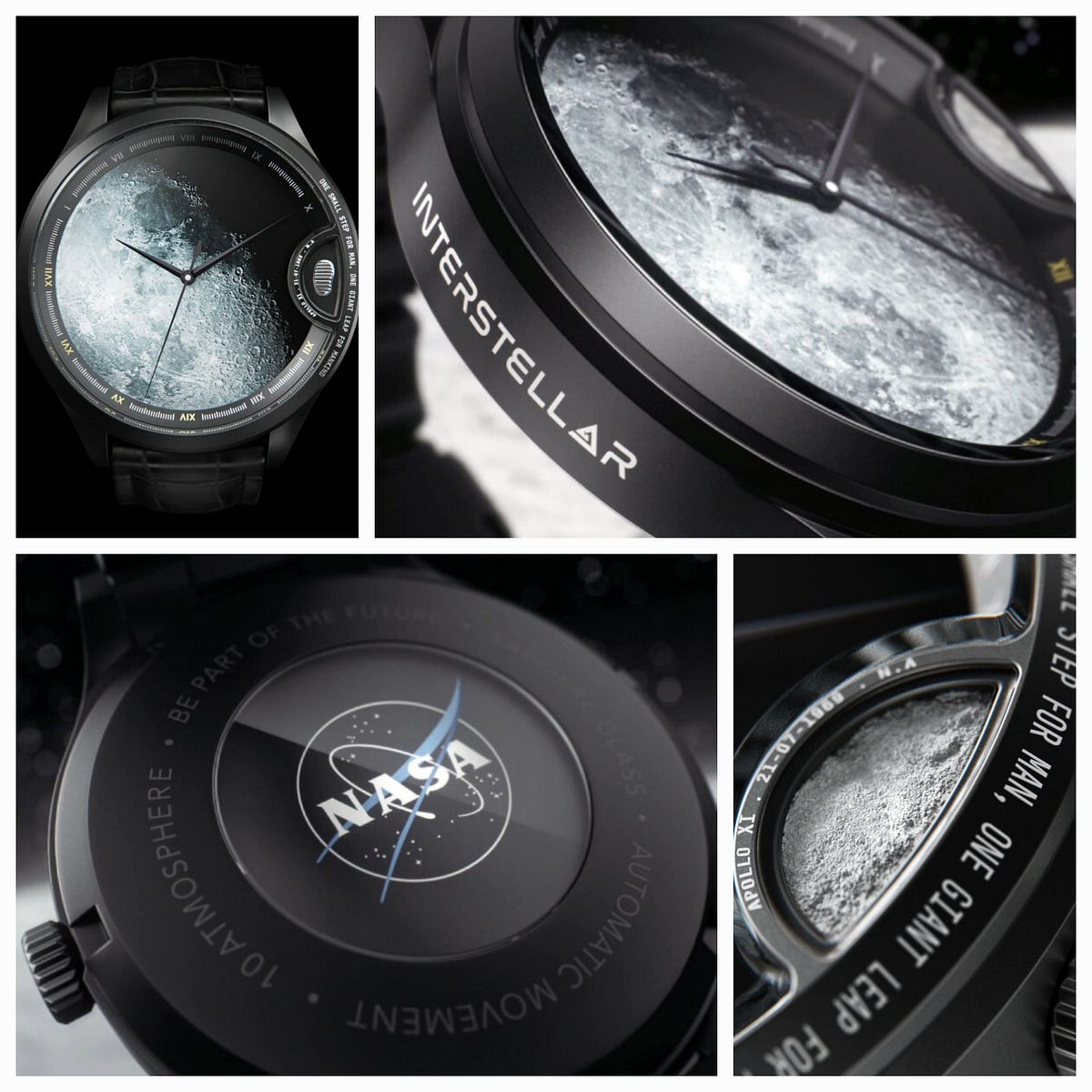 NASA supported titanium watch with genuine moon dust from shooting