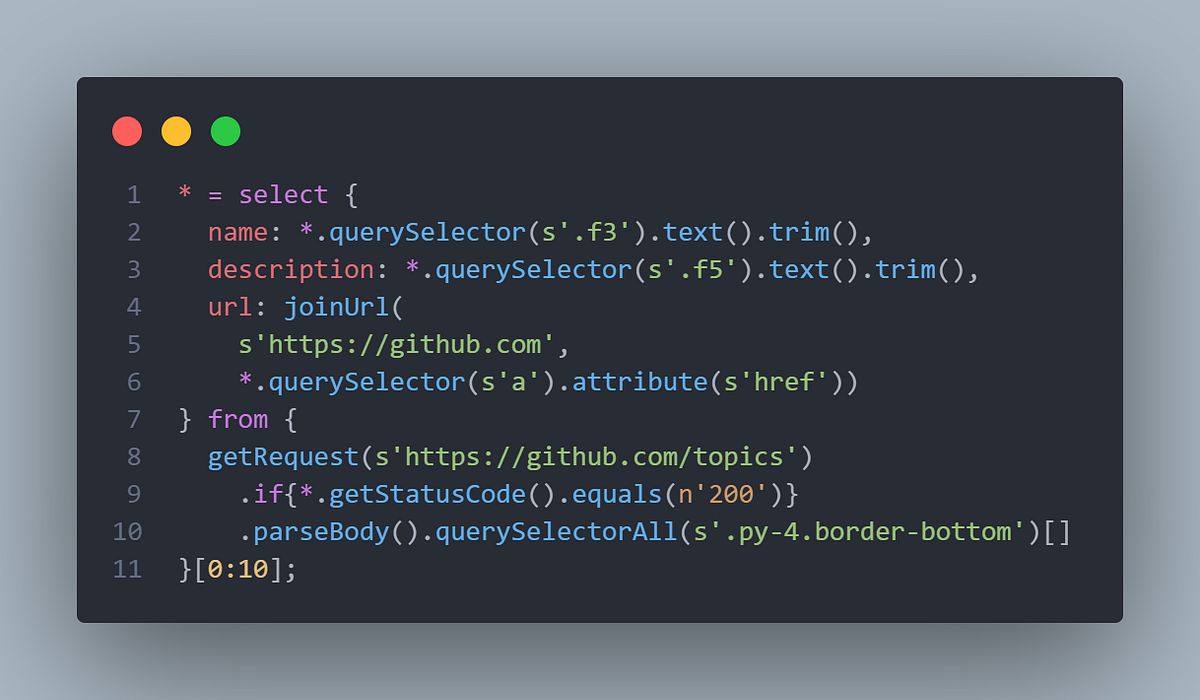 WQL: The Web Query Language. WQL, inspired by SQL & dot notation, is ...