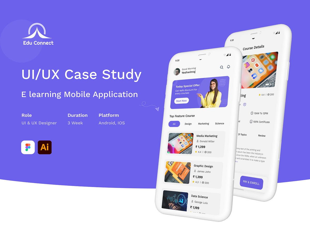 E Learning Courses Mobile Application-UI UX Case Study | by Shahul ...