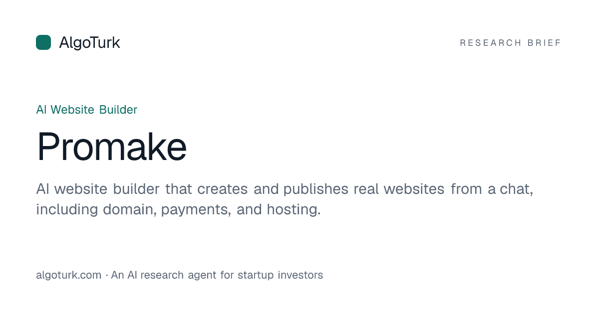 Promake — AlgoTurk Research Teardown