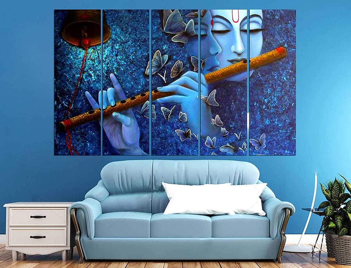 KYARA ARTS Wood Framed, Radha Krishna wall Painting with frame