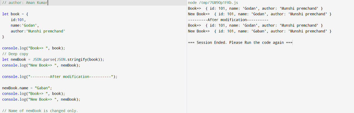 Understanding Shallow Copy and Deep Copy in JavaScript | by Aman Kumar ...