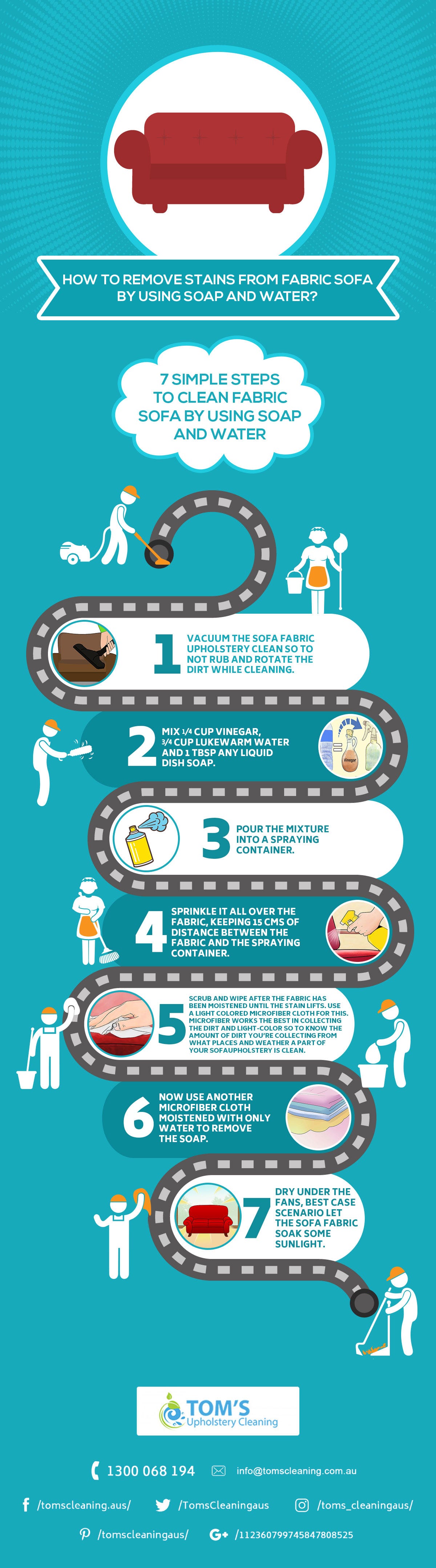 How To Remove Stains From Fabric Sofa By Using Soap And Water? by