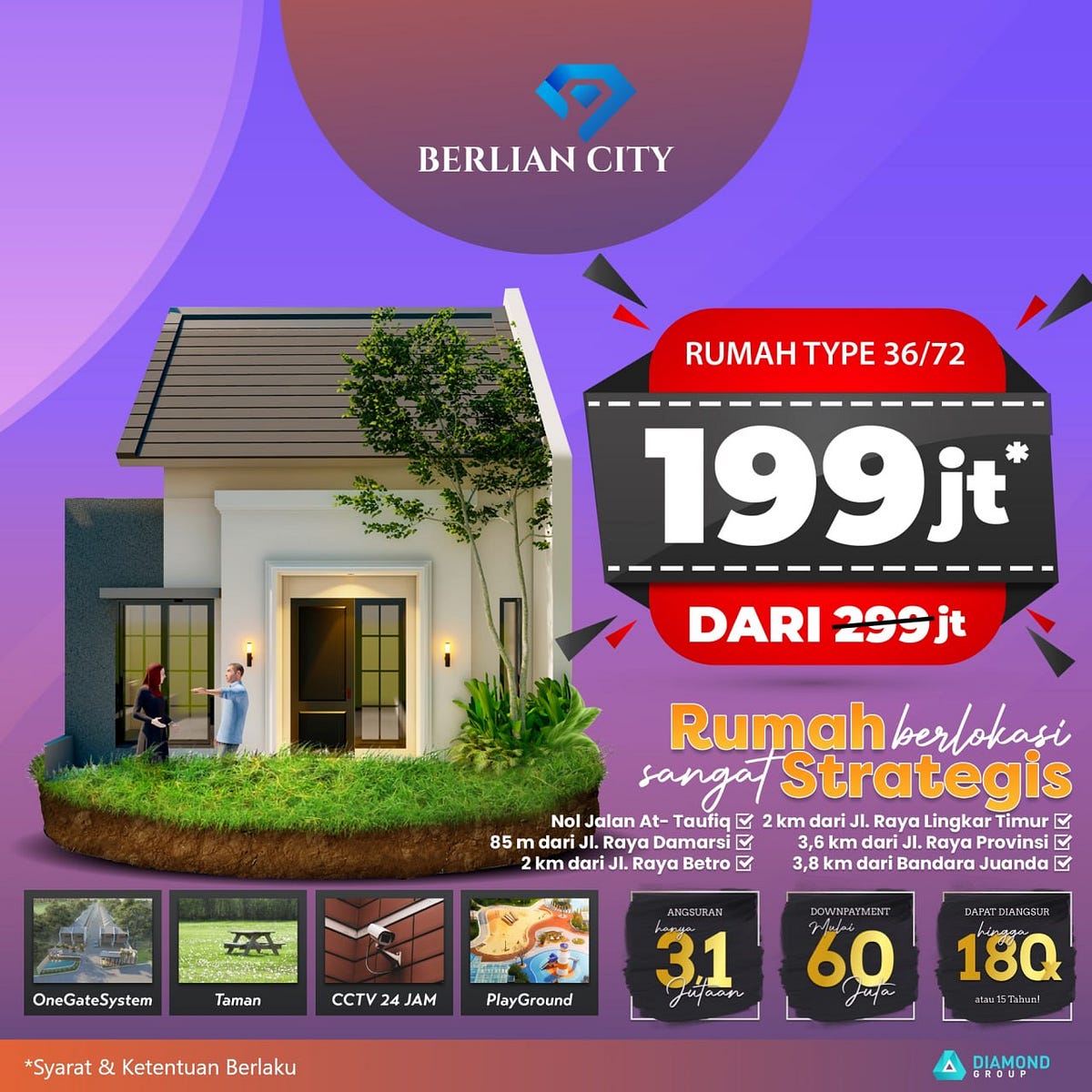 DISKON 100 JT!, Hub 081359598382, Perumahan Sidoarjo Indent Harga 199