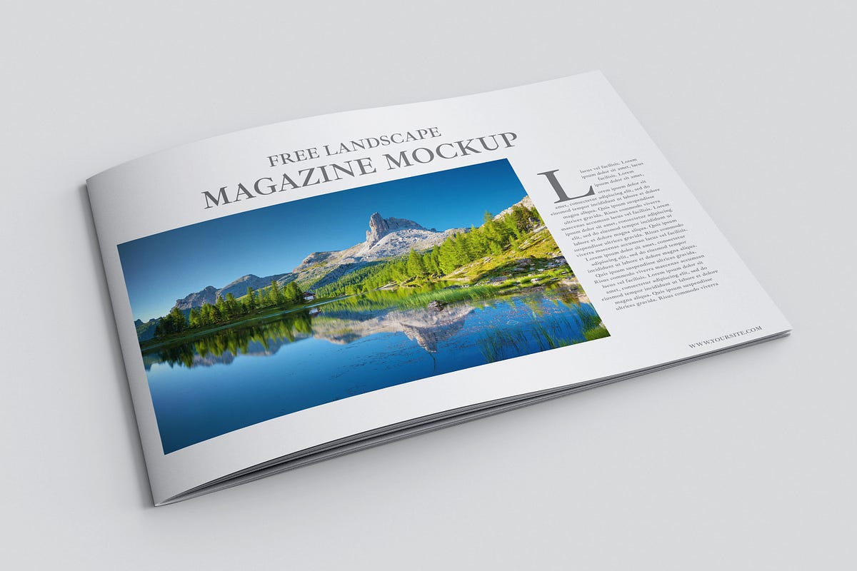 Landscape Magazine Mockup Templates Free PSD Download - Psd_cloudy - Medium