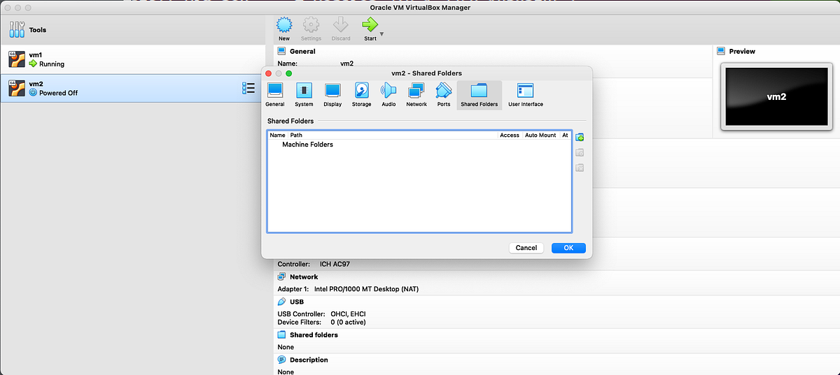 How to create a shared folder between VirtualBox Machine and your host