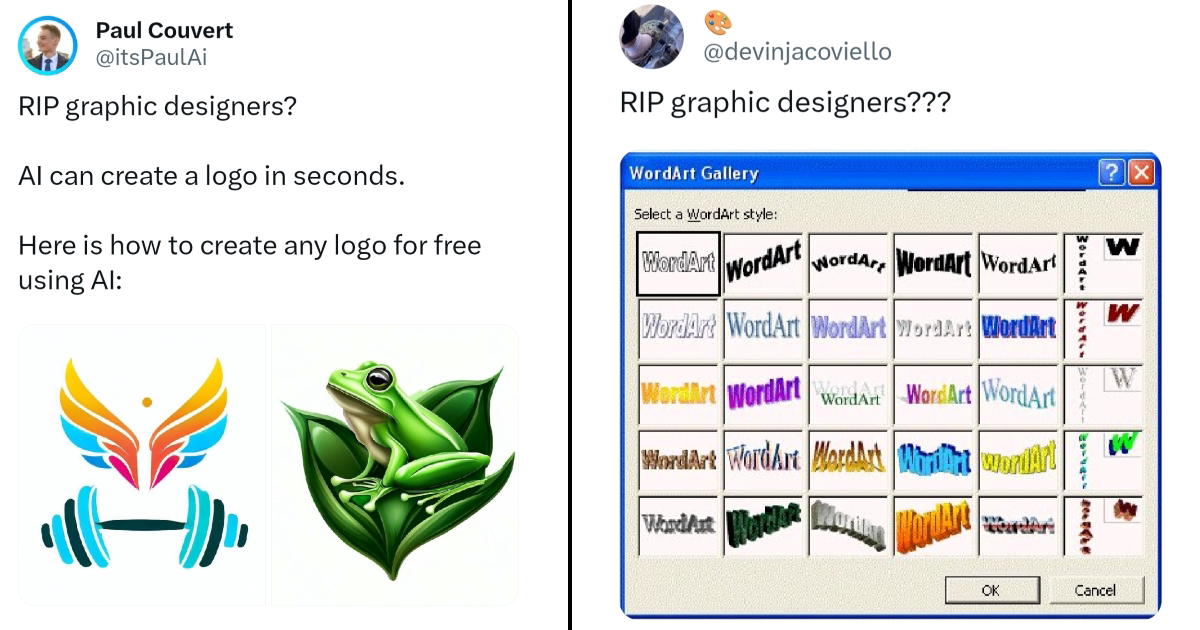 A crise estética da IA parece com a do WordArt, só que pior