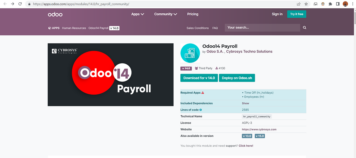 Tutorial Instalasi Modul Ekstra Odoo14 Payroll — Odoo 14 | By Syahrul ...