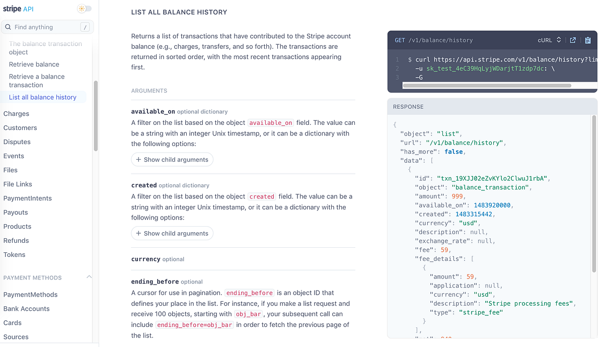 Stripe’s new API reference documentation | by Rohit Eddy | The Oxford ...