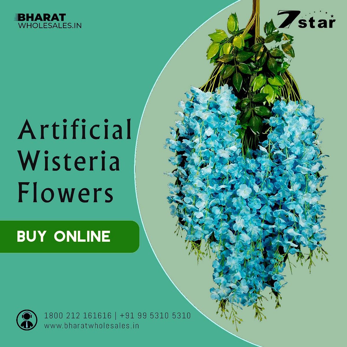 Artificial Wisteria Flowers Buy Online by Bharat Wholesales Medium