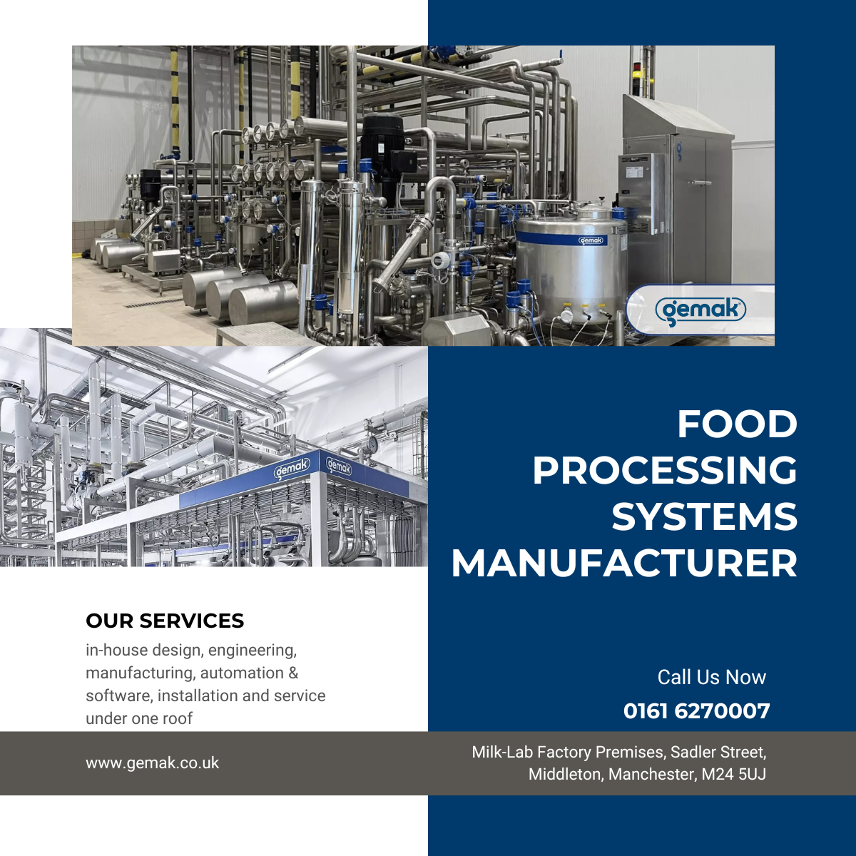 Food Processing Systems Manufacturer | Dairy Equipment Experts | Gemak