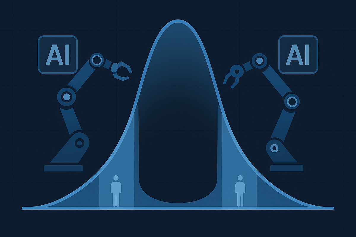 The Forgotten Middle: Why AI Isn’t Replacing Us, But Rewriting What Average’ Means