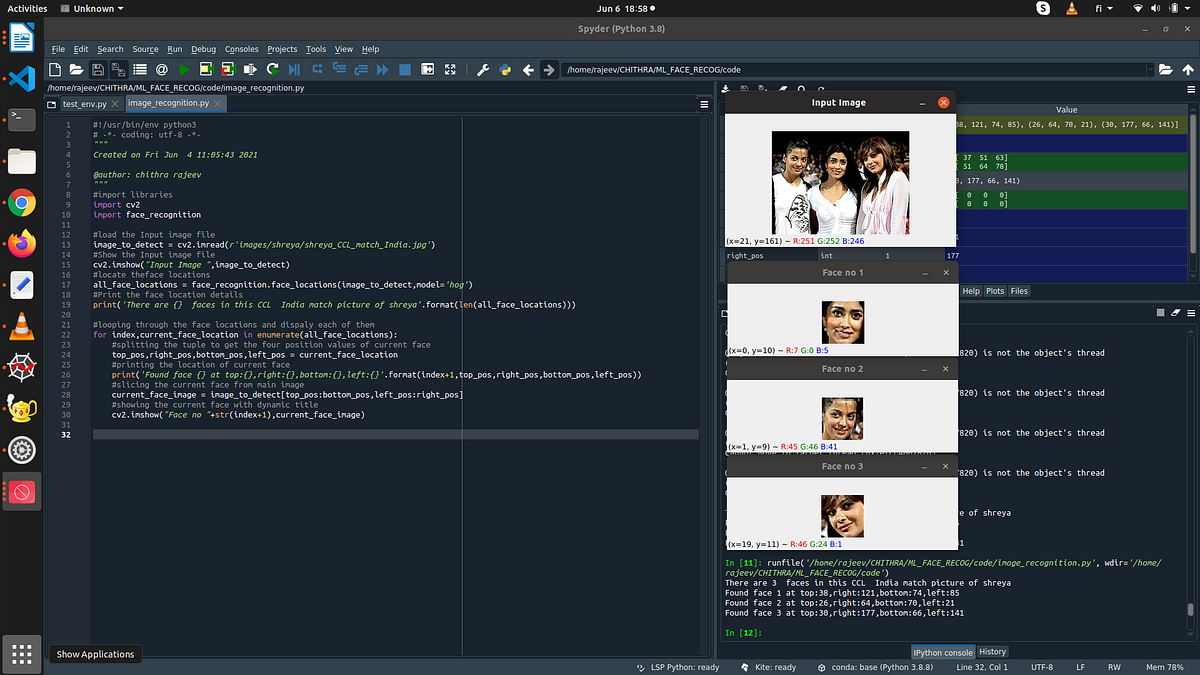 Basics of setup required for using Python Face Recognition library by