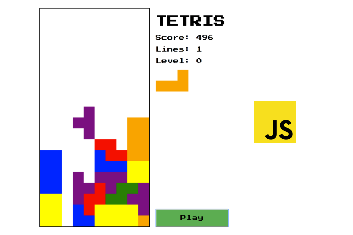 The seven Tetris shapes used in the Tetris game. Each block can be