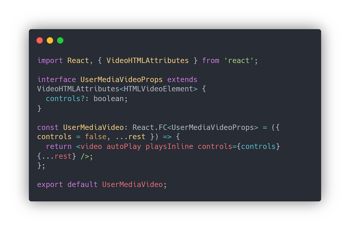 Clean Code with UserMediaVideo Component in React by Yurisbel Jimenez
