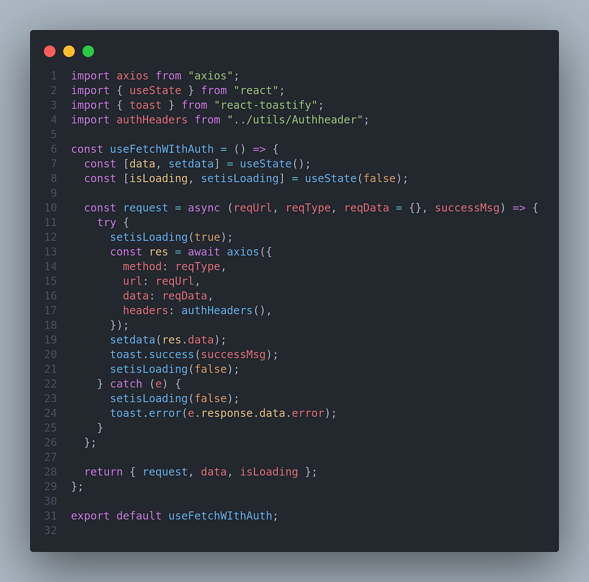 Exploring Custom Hooks in React An Introduction to the 'useFetchWithAuth' Hook by Tushar