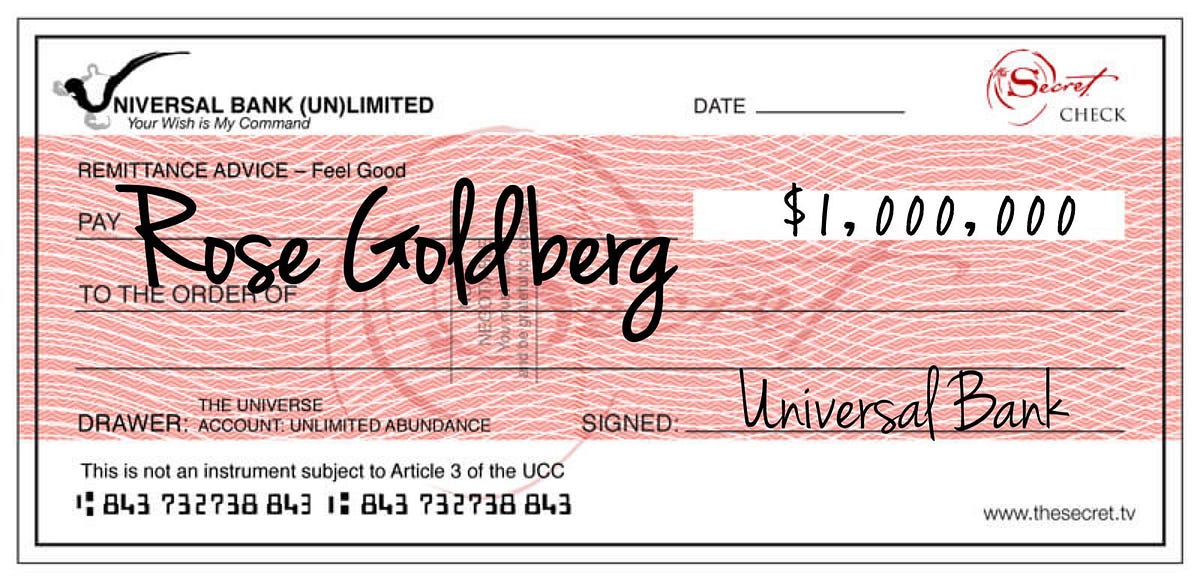 How to Use Abundance Checks to Manifest Money by Rose Goldberg