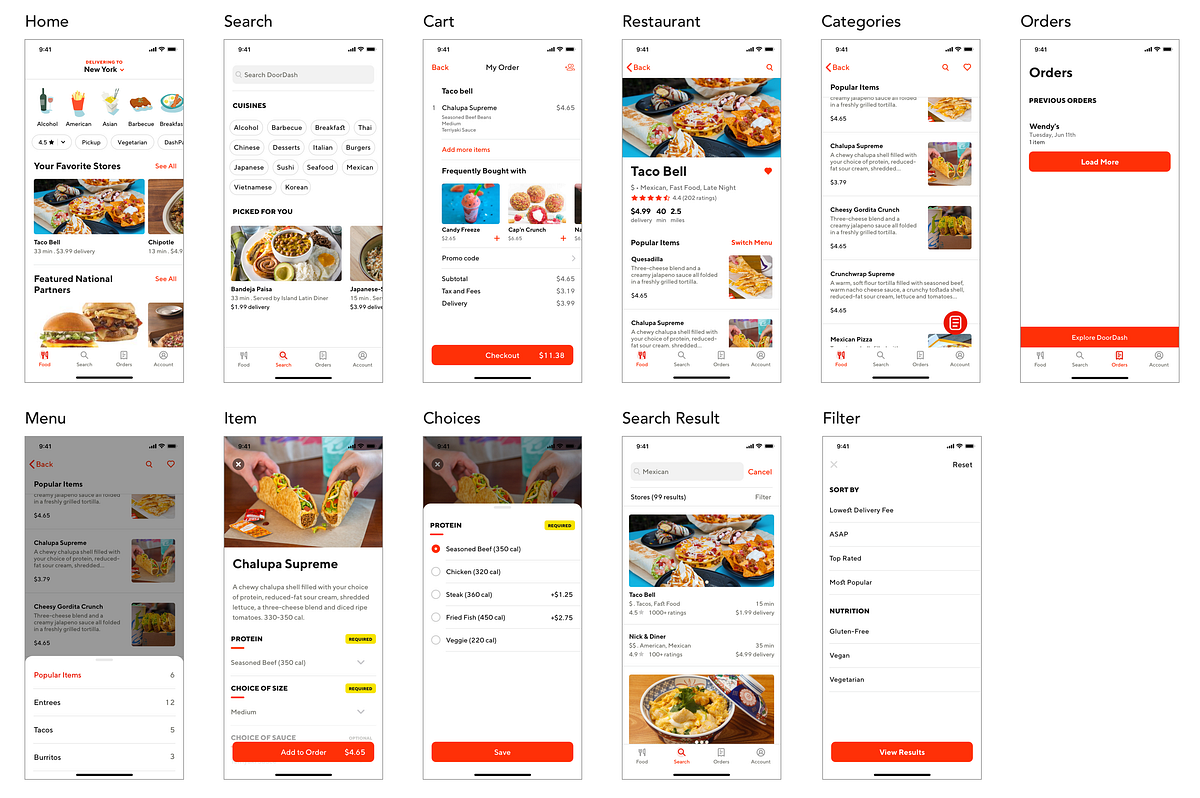 DoorDash Redesign. Takehome Design Challenge / One Week by Ming An