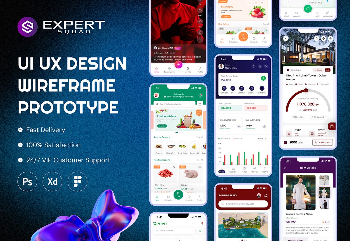ui UI/UX Design, Wireframe & Prototype for Scalable Digital Success📱 ...