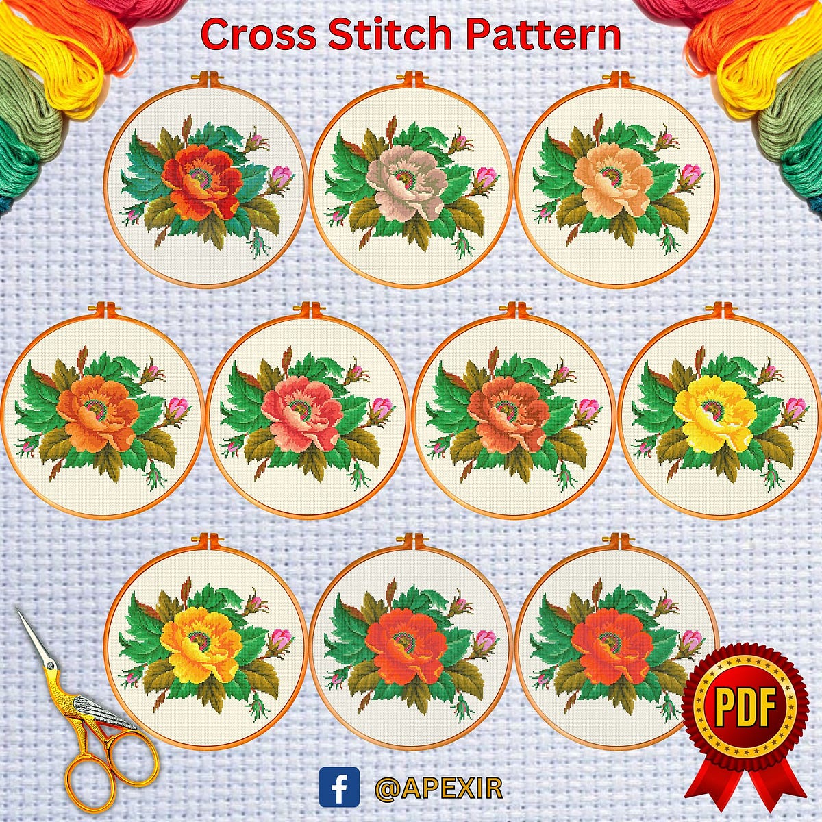 Bird Cross Stitch Pattern Modern Cross Stitch Flower Cross Stitch Floral  Counted Cross Stitch PDF Animal Cross Stitch Chart Easy Crossstitch 