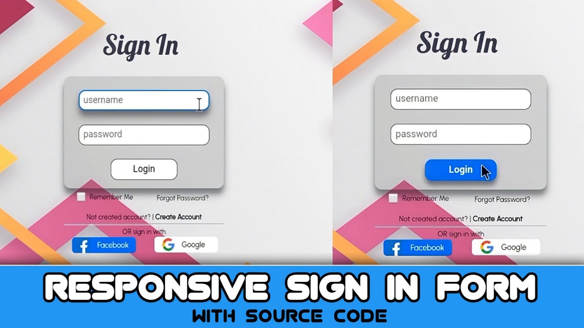 How to design login page using HTML and CSS | login form | by Codes ...