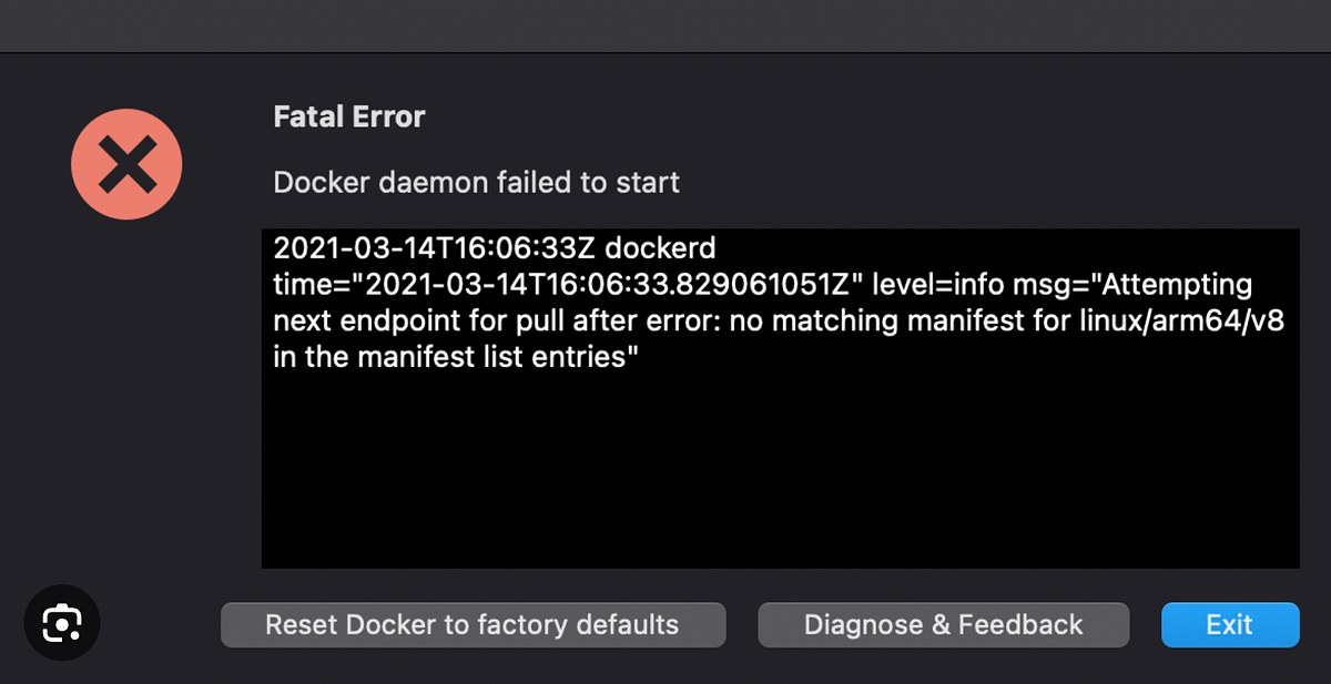 Docker failed to start on your macbook m1 or m2 quick fix by matija