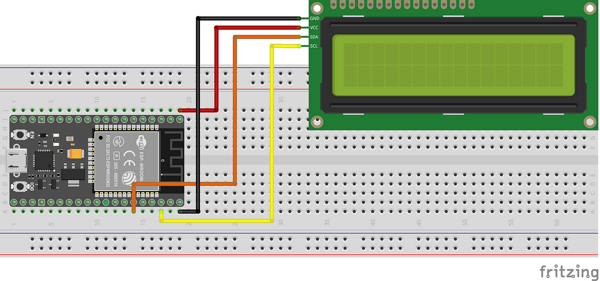 Visualize the ESP32 : bring LCD I2C 16x2 to life | by Garin Ichsan Nugraha  | Garin ESP32 DEVKIT | Medium