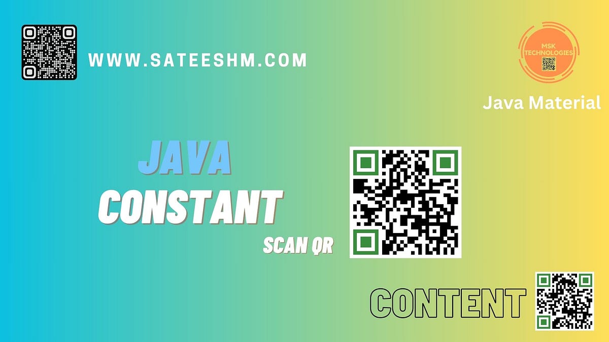Java Constant - Sateeshm - Medium