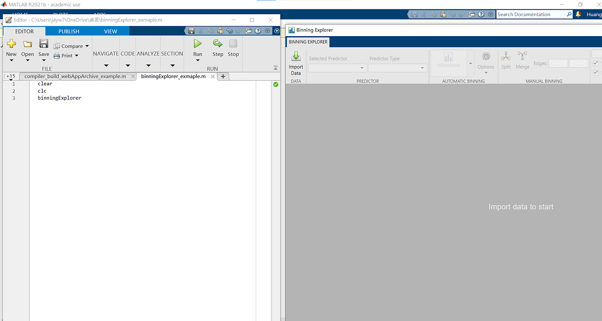 How to open binning explorer in MatLab? - Jay Huang - Medium