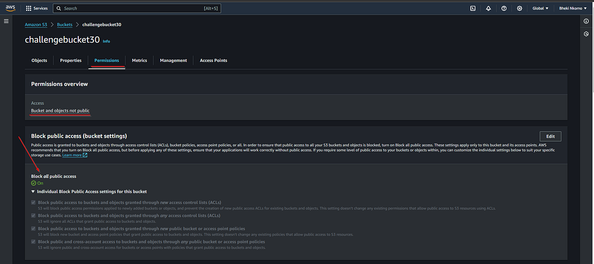 Privacy settings of S3 buckets — see whether your files are public