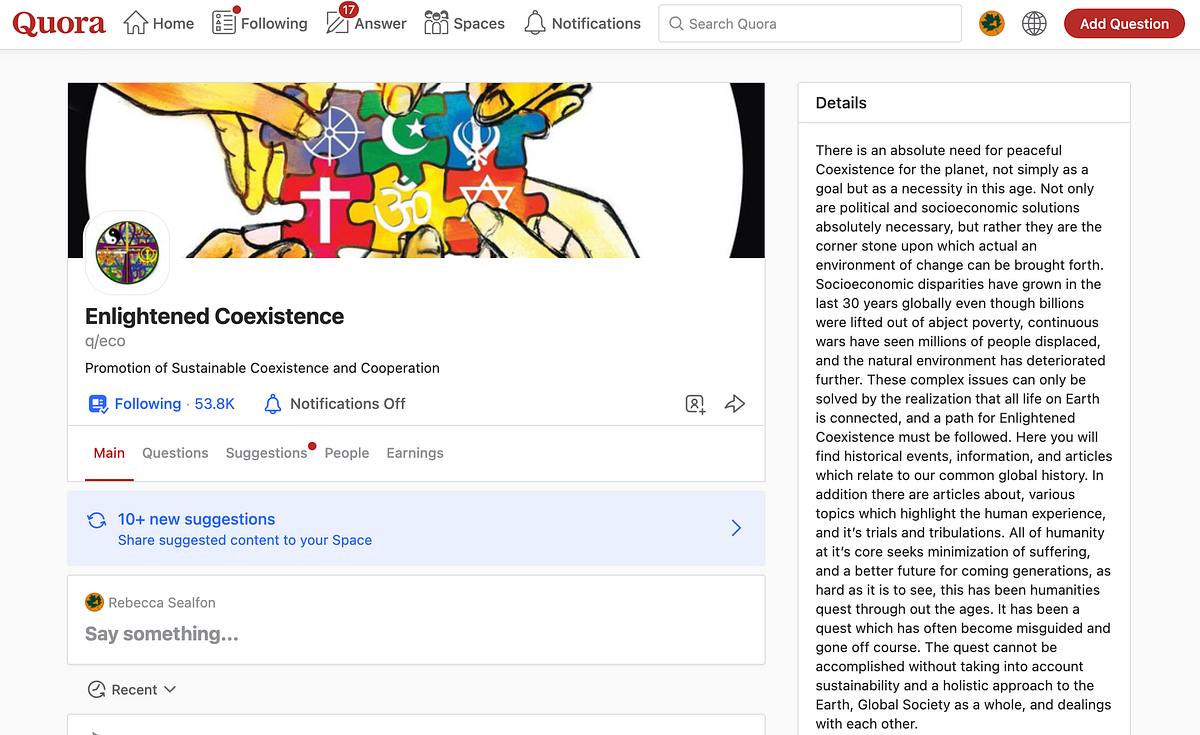 Writing for Quora Spaces A Tutorial by Rebecca Sealfon Better