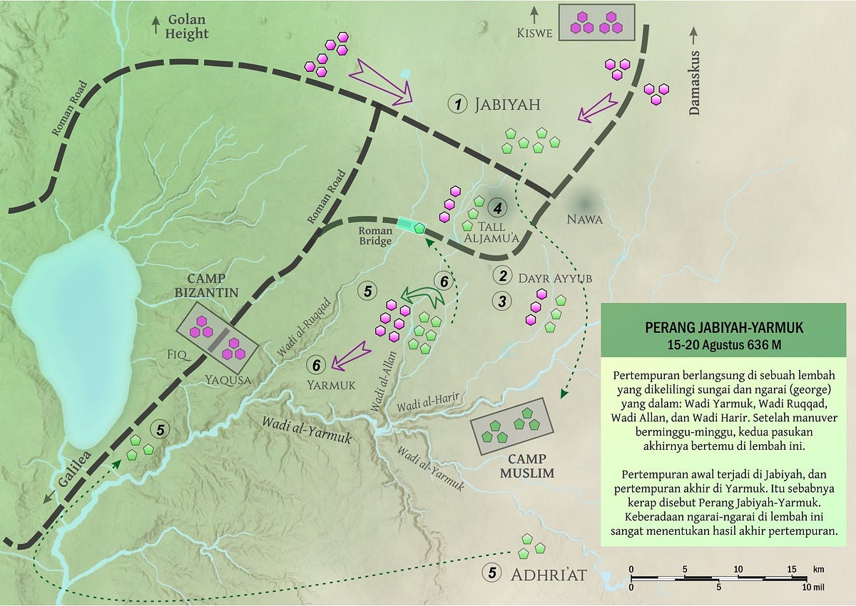 Perang Jabiyah-Yarmuk. Perang Jabiyah-Yarmuk pada 636 masehi… | by ...